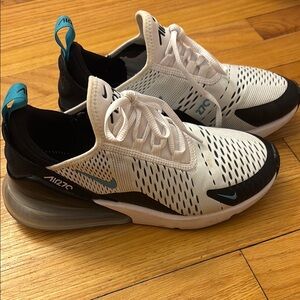 Nike Air Max 270 White and Black with Teal Accents